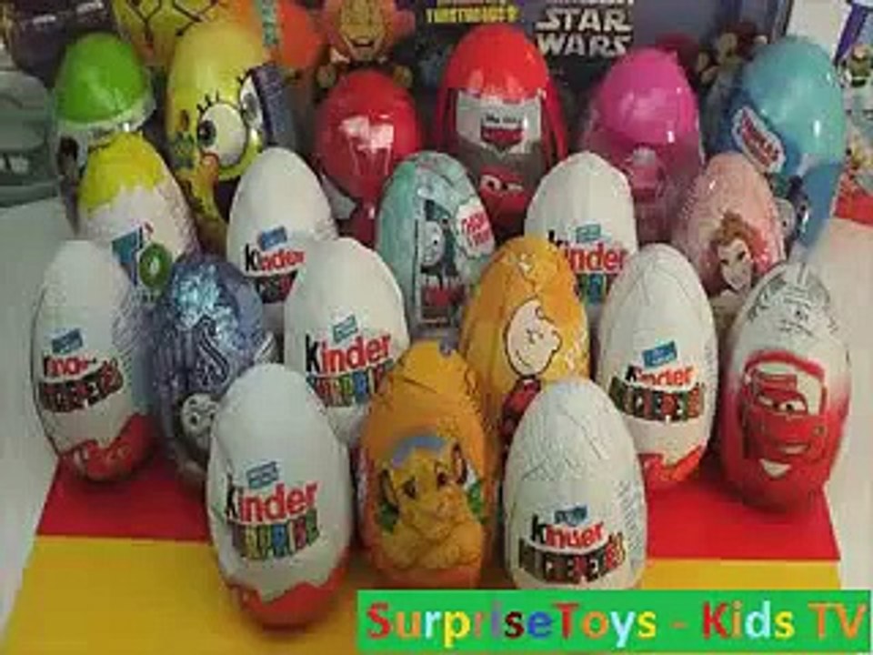 20 Surprise Eggs 7 Kinder Surprise Disney Pixar Cars 2 Thomas Spongebob new