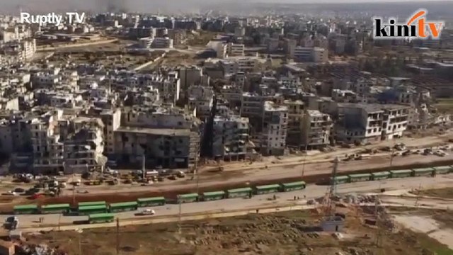 Drone captures the start of east Aleppo evacuation