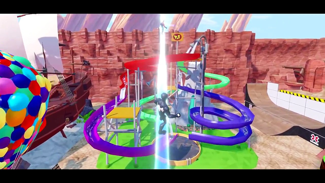 Spiderman and Venom Superheroes playing with Disneycars on Nursery Rhymes !