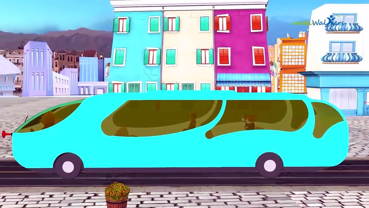 wheels on the bus go round and round rhymes | children nursery rhymes 2d animations cartoon