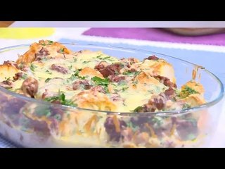 بودينج حادق بالسجق والشيدر | أميرة شنب