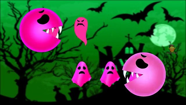 Learn Colors with Halloween Pacman | Pacman Cartoon Eating Colorful Ghosts Like A Dinosaur