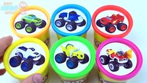 Monster Cars Cups Play Doh Surprise Toys Monster Truck Learn Colours for Children
