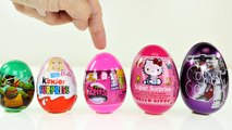Learn Sizes with Toy Surprise Eggs! Kinder Surprise Barbie Hello Kitty TMNT Zelfs Chocolate Egg