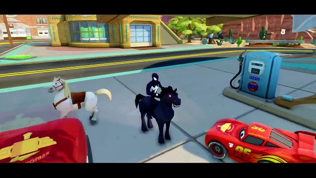 Black Spider-Man & Original Spider-Man Driving Brothers Lightning McQueen ( Disney Pixar Cars )