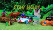 Batman and Spiderman Superheroes Review Star Wars The Force Awakens Play Doh Can-Heads Sets