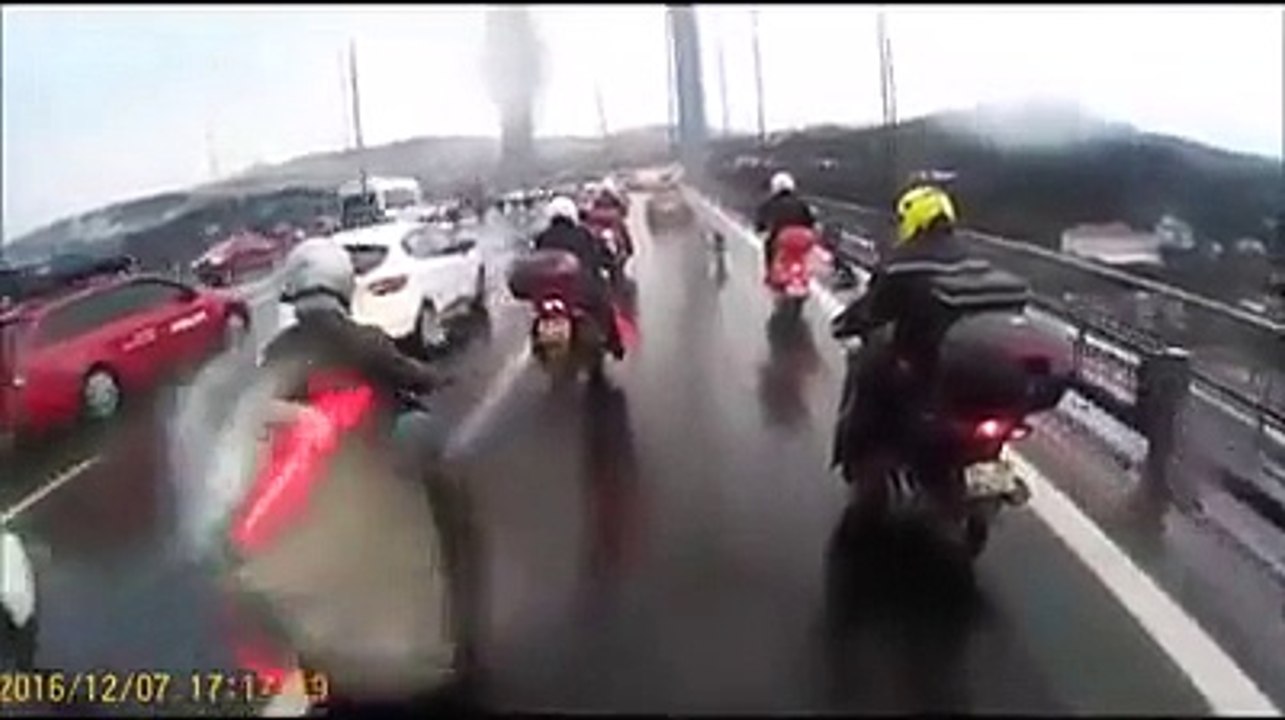 Un groupe de motards escorte un chien égaré sur l'autoroute !