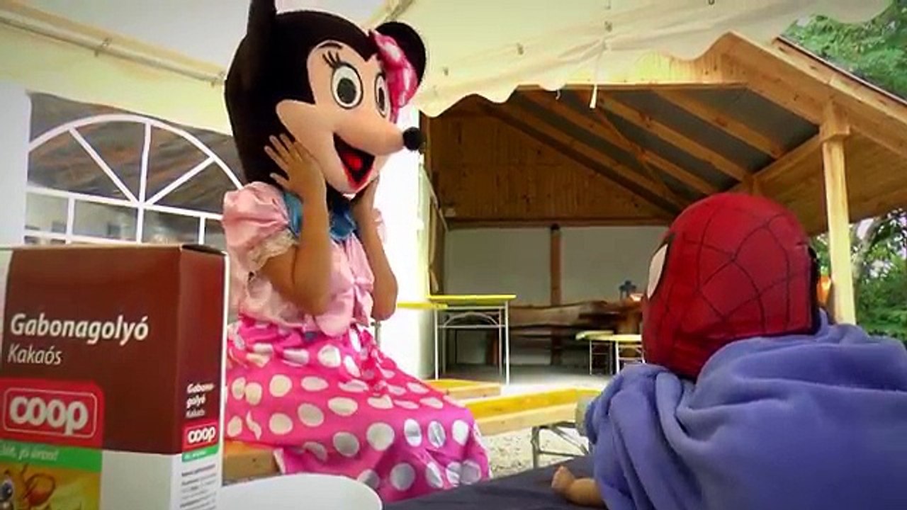 Baby Poop vs Minnie Mouse! w/ Frozen Elsa, Joker &Spiderman In Real Life