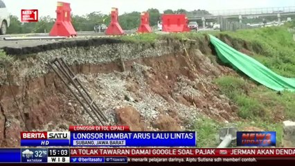 Lereng Tebing Ruas Tol Cipali KM 85 Longsor