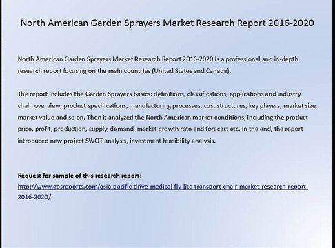 North American Garden Sprayers Market Research Report 2016-2020