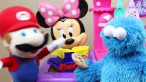 Minnie Mouse Kitchen with Super Mario and Cookie Monster Use Play Doh To Make Food by ToysReviewToys