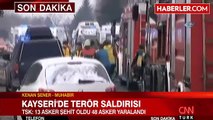 Son Dakika! Kayseri'de Çarşı İznine Çıkan Askerlere Bombalı Araçla Saldırı- 13 Şehit, 55 Yaralı