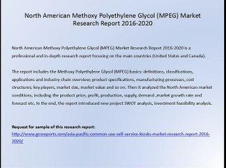North American Methoxy Polyethylene Glycol (MPEG) Market Research Report 2016-2020