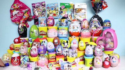 ★ 65 SURPRISE EGGS ★ FROZEN PEPPA PIG MICKEY ANGRY BIRDS HUEVOS SORPRESA SURPRISE BAGS PLAYDOH TOYS