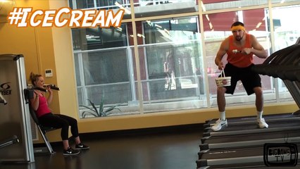 EATING JUNK FOOD AT THE GYM PRANK!!