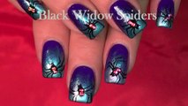 Halloween Nails | Cute Black Widow Spiders Nail Art Design Tutorial