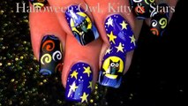 Halloween Cats and Owl Nails | DIY Nail Art Design Tutorial