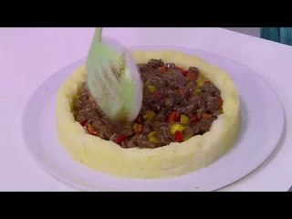 قالب البطاطس باللحمة والخضار | غادة التلي