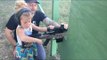 4-Year-Old Girl Practices Her Shooting at Rifle Range