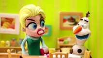 Overweight Elsa too big to move! Short Disney Frozen Movies with Play Doh Animation