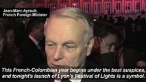 French FM launches Colombian light festival in Bogota