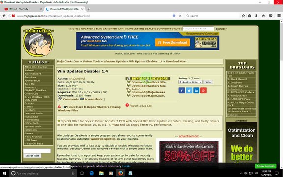Disable Windows Update with Windows 10 Updater Disabler