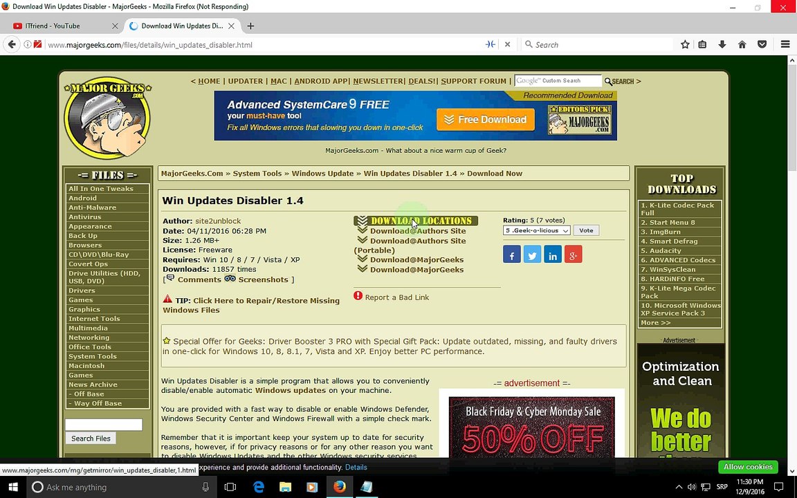 Disable Windows Update with Windows 10 Updater Disabler