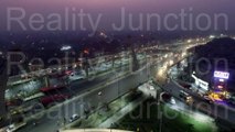 Azadi Chowk Flyover Lahore Night Aerial View