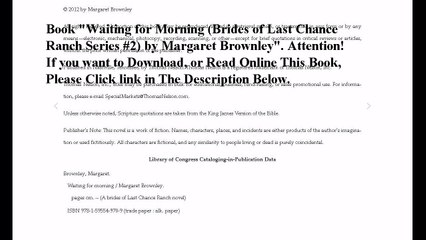 Download Waiting for Morning (Brides of Last Chance Ranch Series #2) ebook PDF