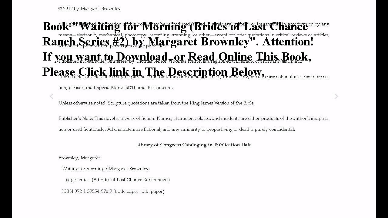 Download Waiting for Morning (Brides of Last Chance Ranch Series #2) ebook PDF