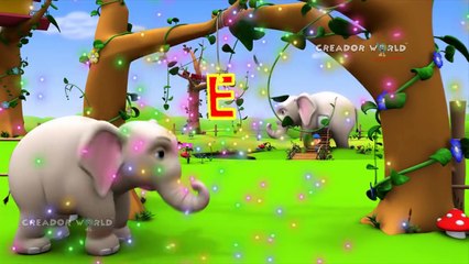 Elephant Rhymes | Alphabet Song 3d nursery rhymes for kids | E for elephant song