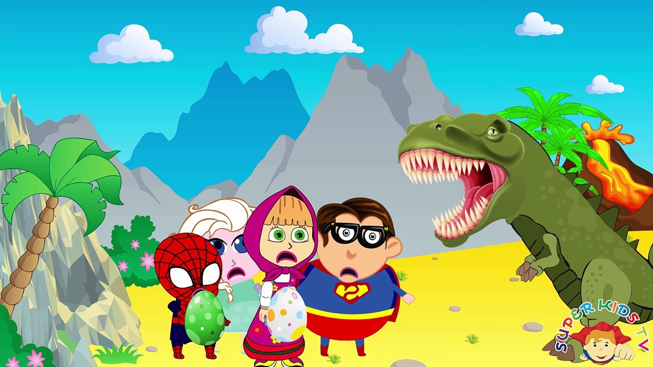 Masha-and-Spiderman-Baby-Makeup-Dinosaur-Park-Spiderman-Frozen-Elsa-Funny-Superheroes-In-Real-Life