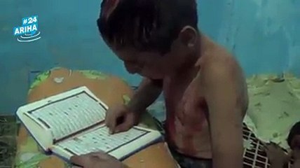 Syrian Boy Crying and Reading Quran After Chemical Attack