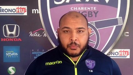 Yassin Boutemanni avant le match contre Colomiers (Itw Romain Chabat)