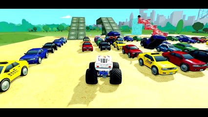 DISNEY PIXAR MCQUEEN MONSTER TRUCKS CARS SMASH PARTY + Wheels On The Bus Go Round And Round For Kids