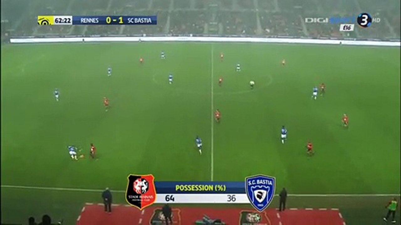 0-2 Gael Danic Goal HD - Rennes 0-2 Bastia - 17.12.2016