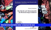 BEST PDF  Das Recht auf Akteneinsicht im Besteuerungsverfahren (Bochumer Schriften zum