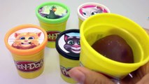 Сups Stacking Play Doh Glitter Talking Tom Molds Fun Animals And Learn Colors - Creative For Kids