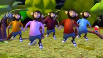Five Little Monkeys Jumping on the Bed Nursery Rhymes 3D Preschool Rhymes for Children