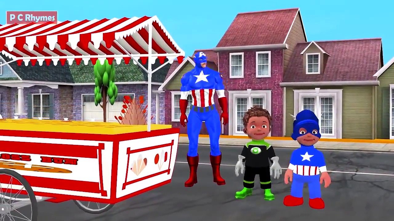 Learning Nursery Rhyme for Children| Hot Cross Buns Song|Captain America|Top Kids Rhyme.