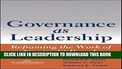 [PDF] Governance as Leadership: Reframing the Work of Nonprofit Boards Popular Online