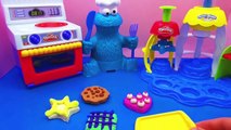 cookie monster isst Kekse bis zum Umfallen - mit Play Doh Zauberbäckerei und Play-doh Küche (Teil 2)