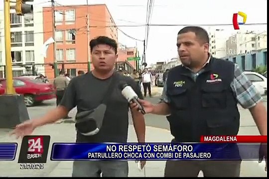 Choque entre patrullero y combi deja siete heridos en Magdalena