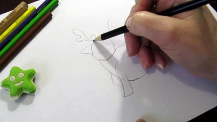 Как рисовать зиму, Рождество и олененок для детей How to Draw winter, Christmas deer for children