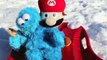 Mario and Cookie Monster Sledding Super Mario Driving Sledding Instructor Toy Sled DisneyCarToys