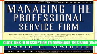 [PDF] Managing The Professional Service Firm Full Collection