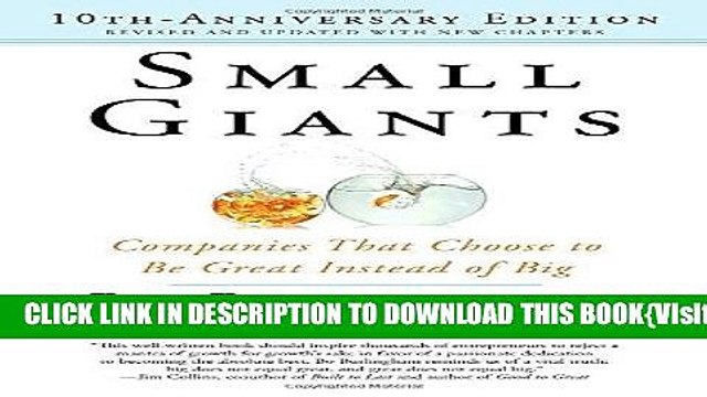 [PDF] Small Giants: Companies That Choose to Be Great Instead of Big, 10th-Anniversary Edition