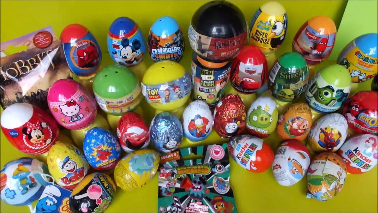 40 Surprise eggs disney toys Harry Potter kinder surprise video