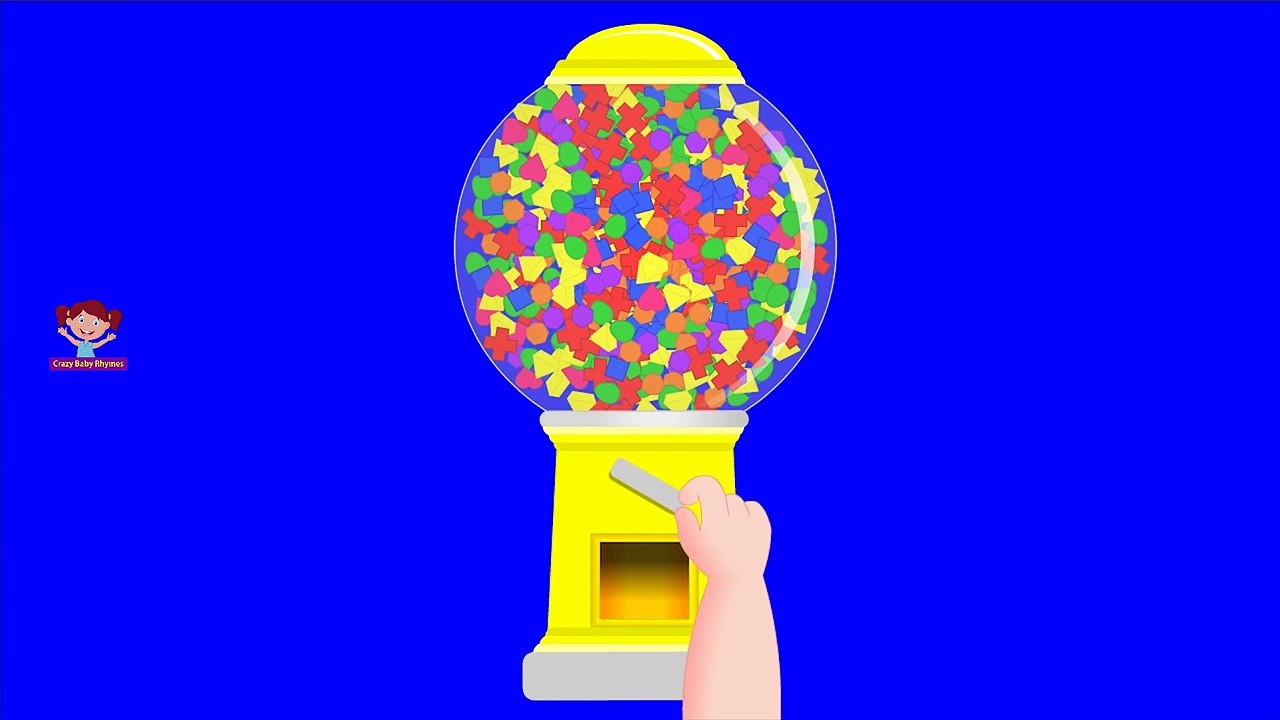 Learn Shapes with Gumball Machine - Crazy Baby Rhymes - Nursery Rhymes & Baby Songs