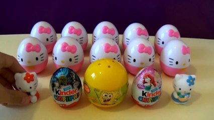 15 surprise eggs! HELLO KITTY surprise eggs SpongeBob surprise egg Kinder surprise STAR WARS!